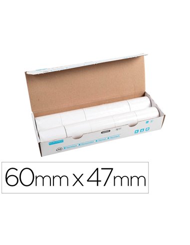BOBINE THERMIQUE EXACOMPTA TICKETS CARTE BANCAIRE 1 PLI SANS BPA 60X47MM MANDRIN 12MM MÉTRAGE 25M BOÎTE 10 ROULEAUX