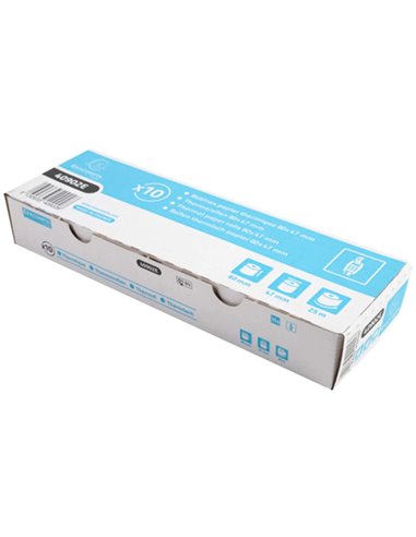 BOBINE THERMIQUE EXACOMPTA TICKETS CARTE BANCAIRE 1 PLI SANS BPA 60X47MM MANDRIN 12MM MÉTRAGE 25M BOÎTE 10 ROULEAUX