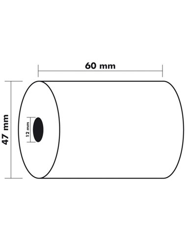 BOBINE THERMIQUE EXACOMPTA TICKETS CARTE BANCAIRE 1 PLI SANS BPA 60X47MM MANDRIN 12MM MÉTRAGE 25M BOÎTE 10 ROULEAUX