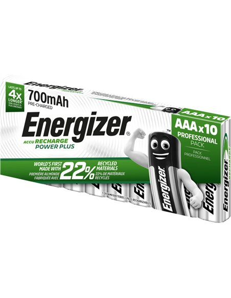 PILE ENERGIZER RECHARGEABLE AAA / HR3 700 MAH PAQUET 10 UNITES