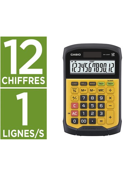 CALCULATRICE CASIO BUREAU WM-320MT GRAND ECRAN LCD 12 CHIFFRES CLAVIER DETACHABLE COLORIS NOIR