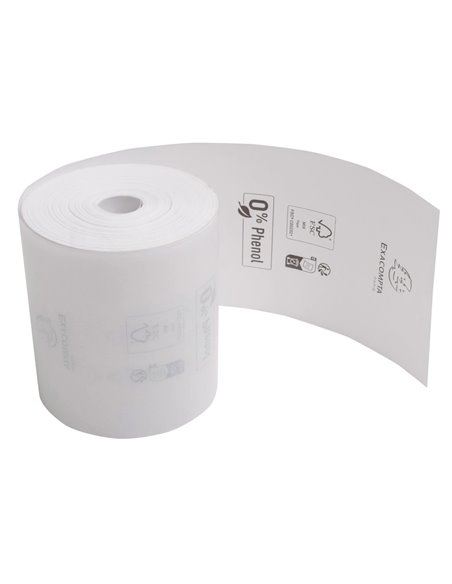 BOBINE THERMIQUE EXACOMPTA TICKETS CAISSE 1 PLI 80X72MM  76M 48GR SANS PHENOL PLASTIQUEBOITE DE 10