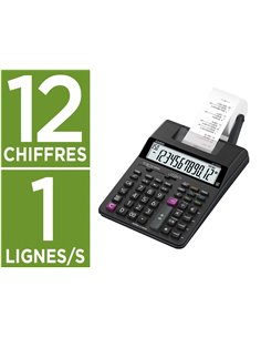CALCULATRICE CASIO IMPRIMANTE HR-8RCE 12 CHIFFRES VITESSE IMPRESSION 2 LIGNES/SECONDE COLORIS NOIR