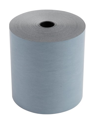 BOBINE THERMIQUE EXACOMPTA EXABLUE 80X80MM LONG. 76M 52G/M2 IMPRESSION VERSO TRES LONGUE CONSERVATION PAQUET 10 UNITES