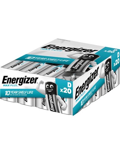 PIES ENERGIZER MAX PLUS D PACK DE 20 UNITES
