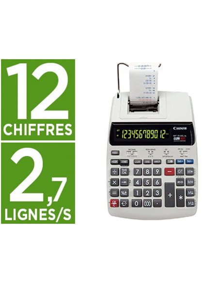 CALCULATRICE IMPRESSION BICOLORE CANON MP120 12 CHIFFRES FONCTION HORLOGE ET CALENDRIER
