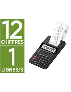 CALCULATRICE CASIO IMPRIMANTE HR-150RCE AVEC ADAPTATEUR 12  CHIFFRES VITESSE IMPRESSION 2 LIGNES/SECONDE COLORIS NOIR