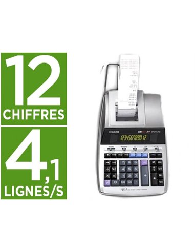 CALCULATRICE CANON IMPRIMANTE MP-1211LTSC 12 CHIFFRES CONVERTISSEUR MONNAIE 334X219X745MM 1.6KG IMPRESSION BICOLORE