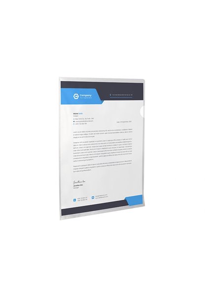 CHEMISE AVEC ONGLET Q-CONNECT 110MC COLORIS TRANSPARENT