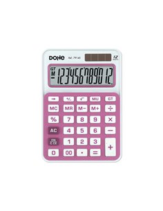 Calculatrice électronique Dohe à 12 chiffres - Fonctions racine carrée et majoration - 4 touches de mémoire - Alimentation solai