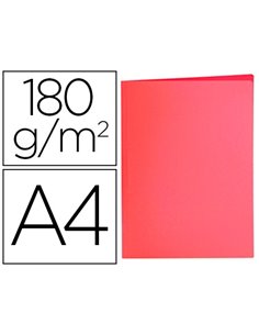 SOUS-CHEMISE LIDERPAPEL PAPIER CARTONNE 180G/M2 310X230MM DOCUMENT A4 COLORIS ROUGE PASTEL