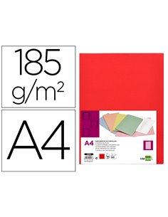 SOUS-CHEMISE LIDERPAPEL PAPIER CARTONNÉ 180G 310X230MM DOCUMENT A4 210X297MM COLORIS PASTEL ROUGE INTENSE