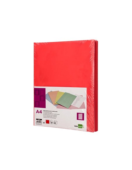 SOUS-CHEMISE LIDERPAPEL PAPIER CARTONNÉ 180G 310X230MM DOCUMENT A4 210X297MM COLORIS PASTEL ROUGE INTENSE
