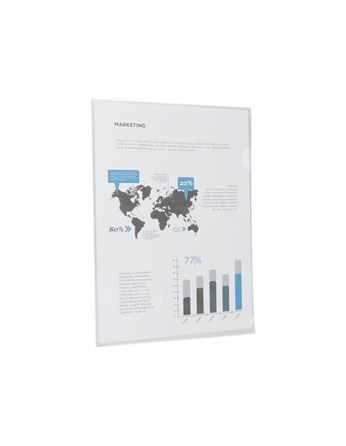 POCHETTE COIN LIDERPAPEL POLYPROPYLÈNE 180 MICRONS A4 210X297MM CAPACITÉ 20F TRANSPARENT INCOLORE