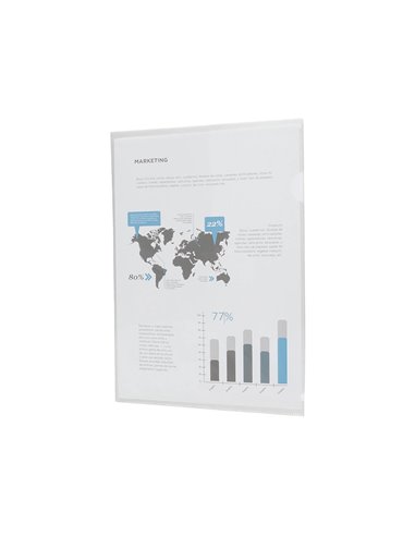 POCHETTE COIN LIDERPAPEL POLYPROPYLÈNE 180 MICRONS A4 210X297MM CAPACITÉ 20F TRANSPARENT INCOLORE