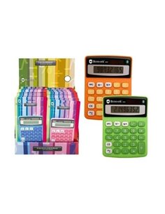 Calculatrice scolaire Bismark à 8 chiffres - Fonctions et mémoire de base - Fonctionne à l'énergie solaire et à piles - Couleurs