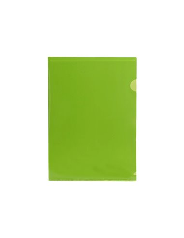 POCHETTE COIN LIDERPAPEL POLYPROPYLÈNE 180 MICRONS A4 210X297MM CAPACITÉ 20F COLORIS VERT TRANSPARENT