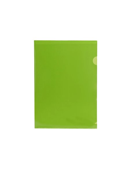 POCHETTE COIN LIDERPAPEL POLYPROPYLÈNE 180 MICRONS A4 210X297MM CAPACITÉ 20F COLORIS VERT TRANSPARENT