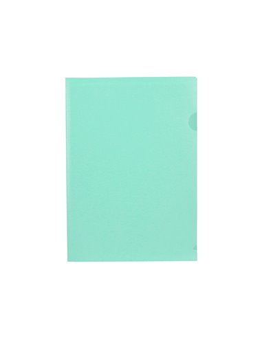 POCHETTE COIN LIDERPAPEL POLYPROPYLENE 180 MICRONS A4  210X297MM CAPACITE 20F  COLORIS VERT POMME OPAQUE