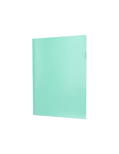POCHETTE COIN LIDERPAPEL POLYPROPYLENE 180 MICRONS A4  210X297MM CAPACITE 20F  COLORIS VERT POMME OPAQUE
