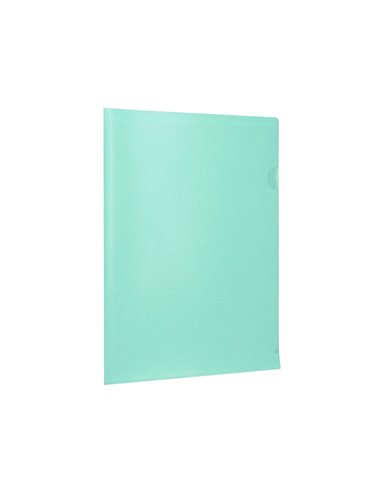 POCHETTE COIN LIDERPAPEL POLYPROPYLENE 180 MICRONS A4  210X297MM CAPACITE 20F  COLORIS VERT POMME OPAQUE