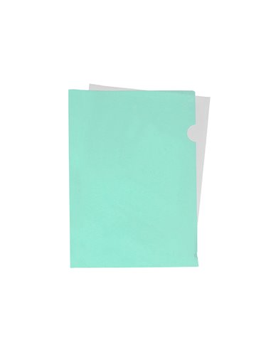 POCHETTE COIN LIDERPAPEL POLYPROPYLENE 180 MICRONS A4  210X297MM CAPACITE 20F  COLORIS VERT POMME OPAQUE