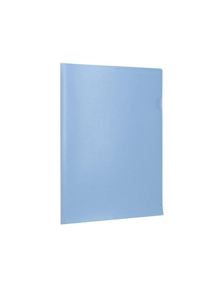 POCHETTE COIN LIDERPAPEL POLYPROPYLENE 180 MICRONS A4  210X297MM CAPACITE 20F  COLORIS BLEU CIEL OPAQUE