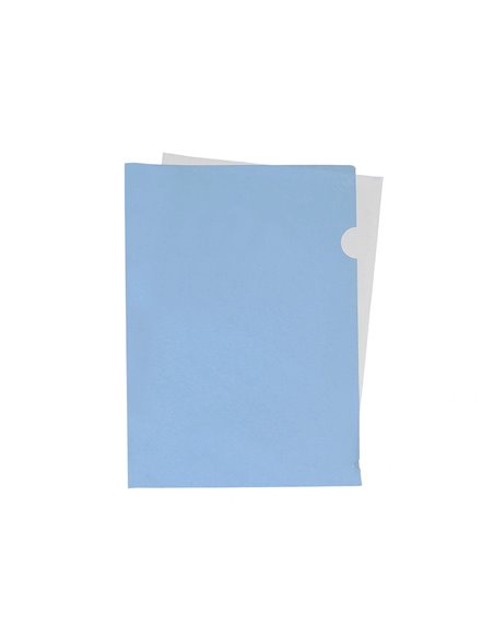 POCHETTE COIN LIDERPAPEL POLYPROPYLENE 180 MICRONS A4  210X297MM CAPACITE 20F  COLORIS BLEU CIEL OPAQUE