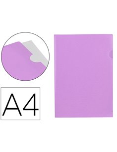 POCHETTE COIN LIDERPAPEL POLYPROPYLENE 180 MICRONS A4  210X297MM CAPACITE 20F  COLORIS LAVANDE OPAQUE