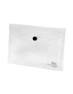 POCHETTE ENVELOPPE LIDERPAPEL POLYPROPYLÈNE 180 MICRONS A7 105X74MM 50F FERMETURE BOUTON RÉSISTANT TRANSPARENT 2