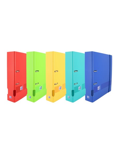 Classeur Oxford Live & Go A4+ avec couverture en plastique polymousse - Couverture robuste - Dos 70 mm - Couleurs assorties
