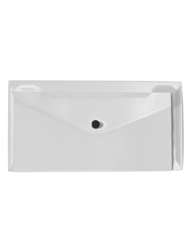 POCHETTE ENVELOPPE LIDERPAPEL POLYPROPYLÈNE 180 MICRONS 260X140MM 50F FERMETURE BOUTON RÉSISTANT TRANSPARENT