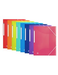 Chemise Oxford Urban A3+ à 3 rabats - Plastique translucide - Dos 15 mm - Extensible jusqu'à 25 mm - Couleurs assorties