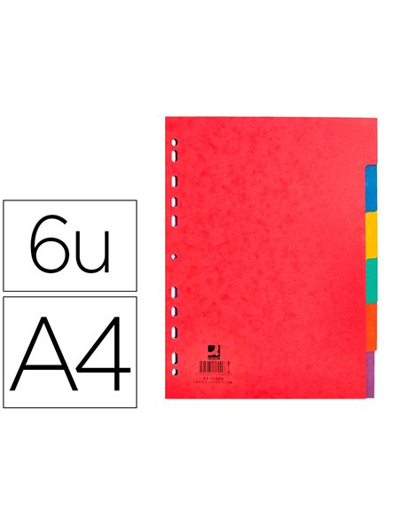 INTERCALAIRE Q-CONNECT CARTE LUSTRÉE 225G 6 POSITIONS A4 210X297MM