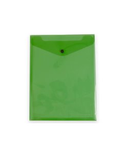 POCHETTE ENVELOPPE LIDERPAPEL POLYPROPYLENE 180 MICRONS A4  297X210MM AVEC SOUFFLET FERMETURE BOUTON VERT 2