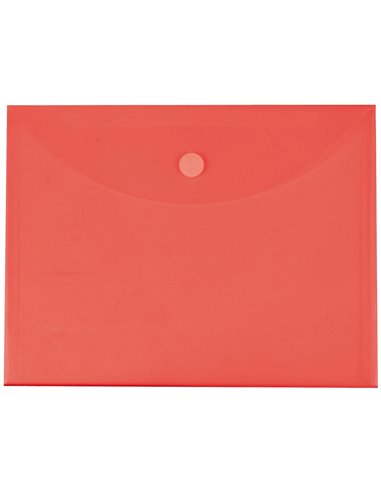 POCHETTE ENVELOPPE LIDERPAPEL POLYPROPYLÈNE 180 MICRONS A4 297X210MM FERMETURE VELCRO COLORIS ROUGE