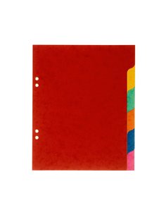 INTERCALAIRES COUTAL CARTE LUSTRÉE FORMAT ÉCOLIER 17X22CM 6 POSITIONS 4 TROUS POUR ANNEAUX 80MM/103MM COLORIS ASSORTIS