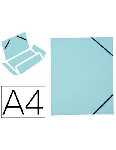 CHEMISE ELBA CARTE FORTE 4/10E 250G A4 210X297MM 3 RABATS ÉLASTIQUE COLORIS BLEU