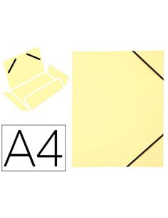 CHEMISE ELBA CARTE FORTE 4/10E 250G A4 210X297MM 3 RABATS ÉLASTIQUE COLORIS JAUNE