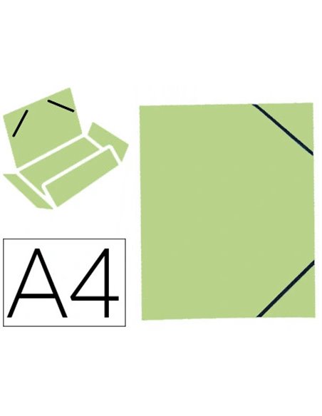CHEMISE ELBA CARTE FORTE 4/10E 250G A4 210X297MM 3 RABATS ÉLASTIQUE COLORIS VERT