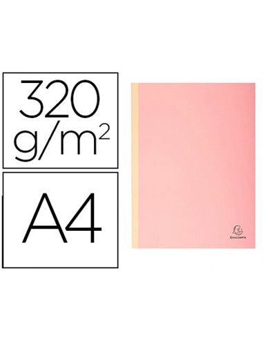 CHEMISE EXACOMPTA CARTE 240X320MM 320G DOCUMENTS A4 210X297MM SOUFFLET DOS TOILÉ 30MM COLORIS ROSE