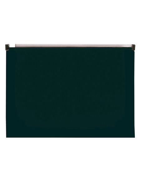 POCHETTE ENVELOPPE LIDERPAPEL POLYPROPYLENE 180 MICRONS A6  105X148MM FERMETURE ECLAIR  NOIR OPAQUE