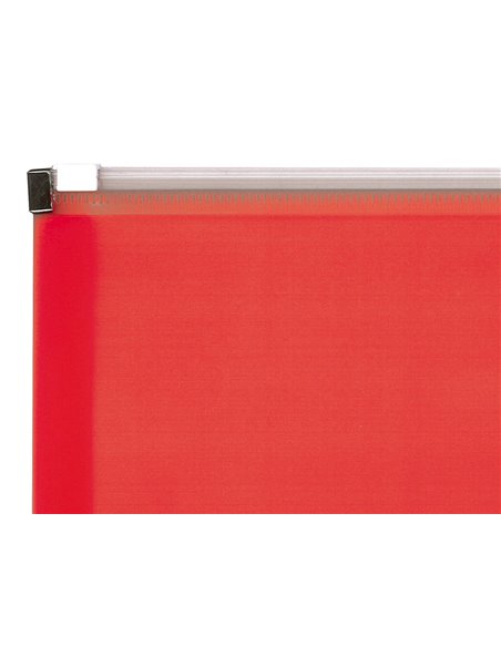 POCHETTE ENVELOPPE LIDERPAPEL POLYPROPYLENE 180 MICRONS A6  105X148MM FERMETURE ECLAIR  ROUGE TRANSLUCIDE