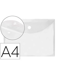 POCHETTE ENVELOPPE LIDERPAPEL POLYPROPYLÈNE 180 MICRONS A4 297X210MM FERMETURE VELCRO COLORIS TRANSPARENT