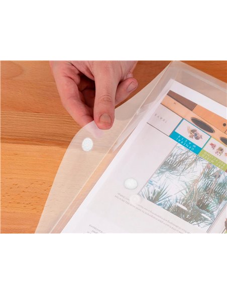 POCHETTE ENVELOPPE LIDERPAPEL POLYPROPYLÈNE 180 MICRONS A4 297X210MM FERMETURE VELCRO COLORIS TRANSPARENT