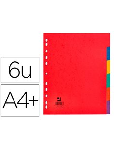 INTERCALAIRE Q-CONNECT CARTE LUSTRÉE 225G 6 POSITIONS A4+ 212X310MM