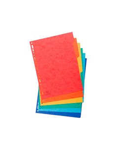 INTERCALAIRE EXACOMPTA CARTE LUSTREE 225GR A4 6 POSITIONS  COLORIS ASSORTIS 2