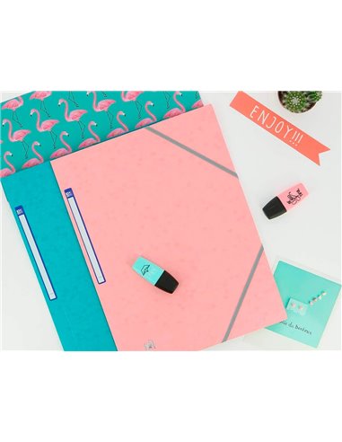 CHEMISE ELASTIQUE 3 RABATS OXFORD TOPFILE+ A4 BLEU CLAIR