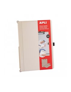 Presse-papiers pliable Apli - Compact et facile à transporter - Porte-documents avec bande élastique - Rallonge pour stylo - Mat