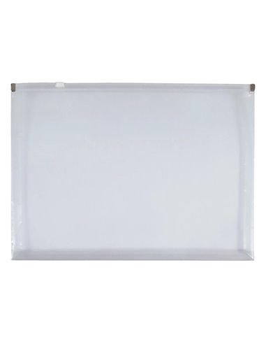 POCHETTE ENVELOPPE LIDERPAPEL POLYPROPYLENE 180 MICRONS A4  210X297MM FERMETURE ECLAIR  TRANSPARENT INCOLORE